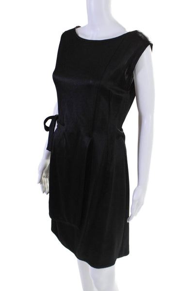 Ralph Rucci Womens Side Zip Sleeveless Scoop Neck Knit Dress Black Size 8