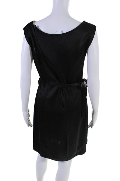 Ralph Rucci Womens Side Zip Sleeveless Scoop Neck Knit Dress Black Size 8