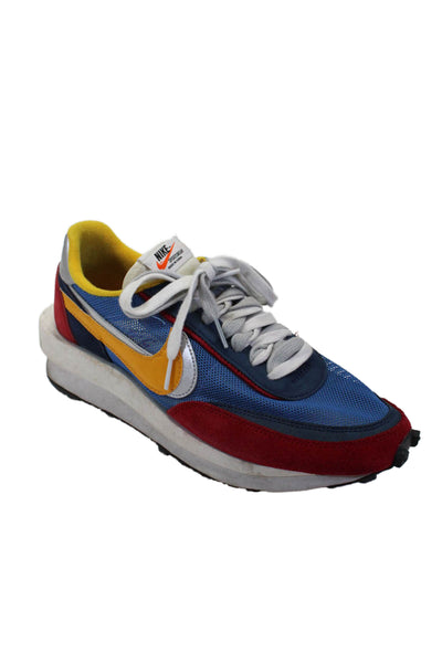 Nike Sacai Mens Low Top Lace Up LD Waffle Sneakers Varsity Blue Yellow Size 9.5