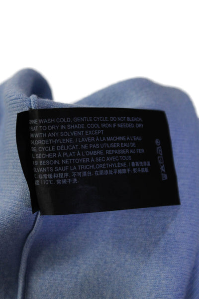 Theory Womens Long Sleeve Scoop Neck Tight Knit Top Blue Size Small