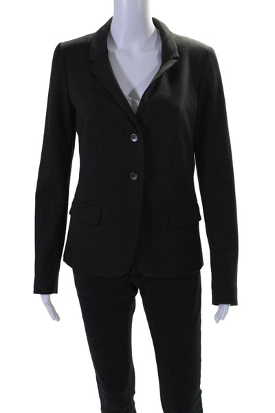 Elie Tahari Womens Notched Lapel Two Button Blazer Black Size Small