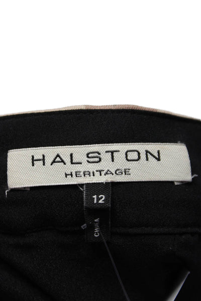 Halston Womens Back Zip Abstract Print Flare Skirt Black Size 10 US