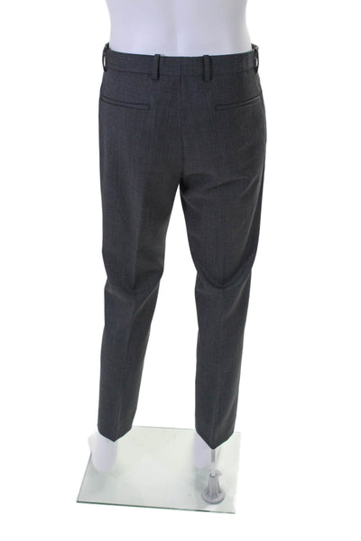 Theory Mens Wool Textured Flat Front Hook & Eye Dress Pants Gray Size EUR 31