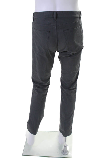 Theory Mens Cotton Buttoned Zipped Slim Straight Casual Pants Gray Size EUR 31