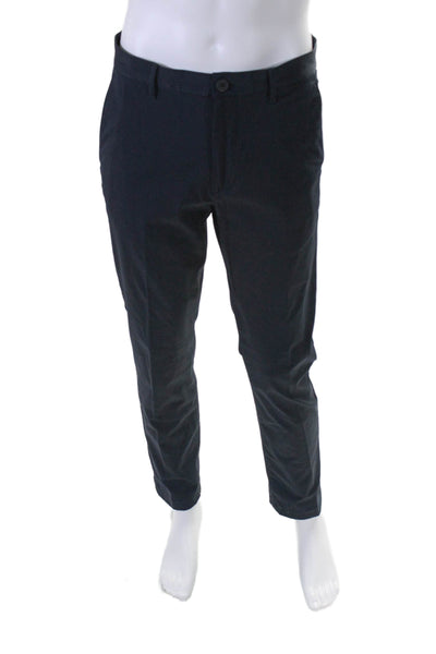 Theory Mens Buttoned Flat Front Zipped Tapered Dress Pants Navy Size EUR 31