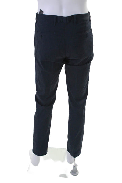 Theory Mens Buttoned Flat Front Zipped Tapered Dress Pants Navy Size EUR 31