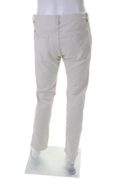 Theory Men's Five Pockets Straight Leg Button Closure Casual Pants Cream Size 34