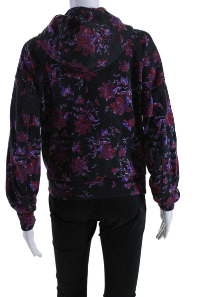 Rag & Bone Women's Hood Long Sleeves Pullover Floral Sweatshirt Size XS