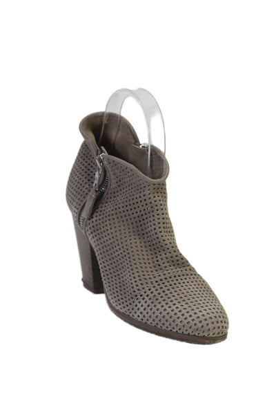 Rag & Bone Women's Round Toe Mesh Block Heels Ankle Boots Gray Size 35