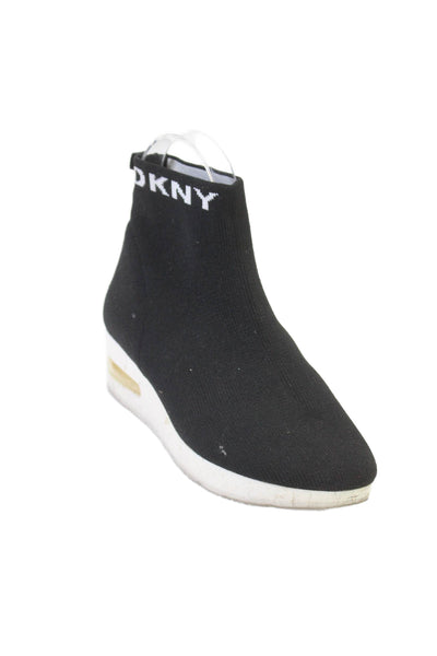 DKNY Womens Slip On Platform Trainer High Top Sneakers Black Size 5.5