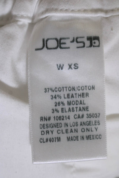 Joes Womens Cotton Perforated Side Curved Hem Drawstring Pants White Size XS