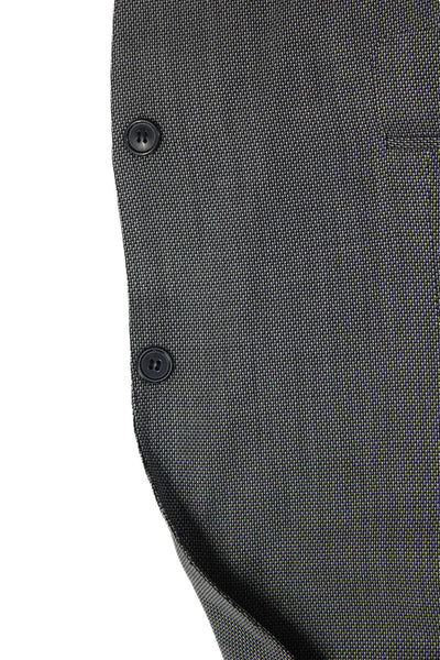 Canali Men's Long Sleeves Line Collared Two Button Jacket Black Size 54