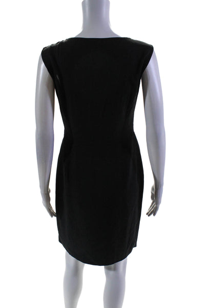 Moschino Cheap & Chic Womens Square Neck Sleeveless Wrap Mini Dress Black Size 2