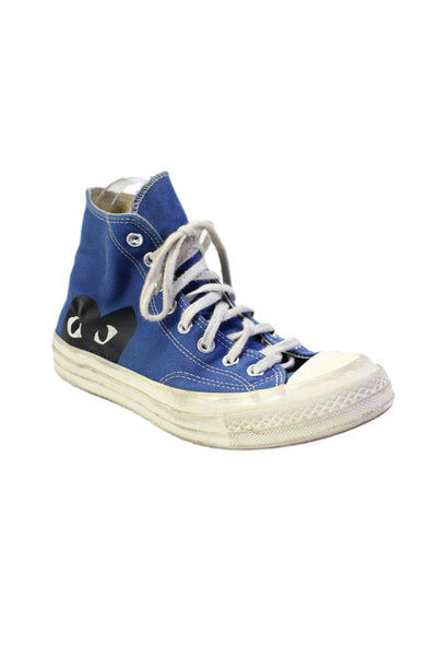 Comme Des Garcons Womens Lace Up High Top Sneakers Blue Size 9 US