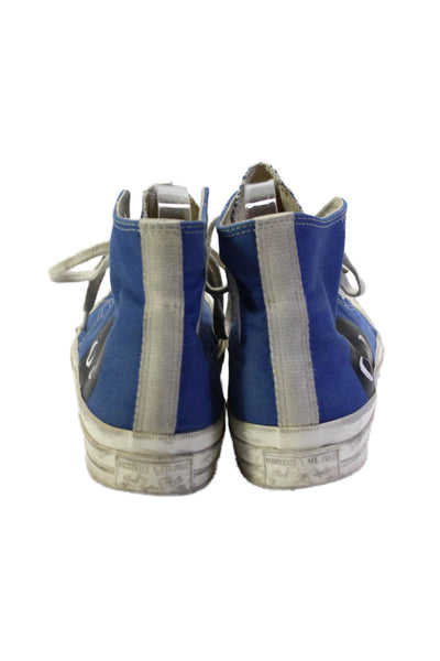 Comme Des Garcons Womens Lace Up High Top Sneakers Blue Size 9 US