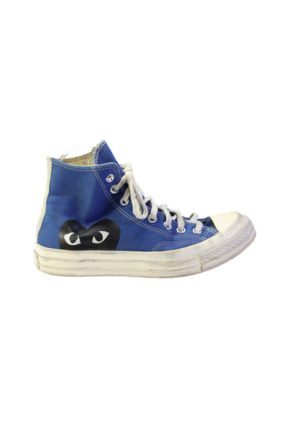 Comme Des Garcons Womens Lace Up High Top Sneakers Blue Size 9 US