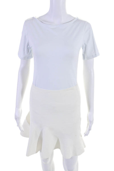 Ohne Titel Womens Solid White Mini A-line Skirt Size M