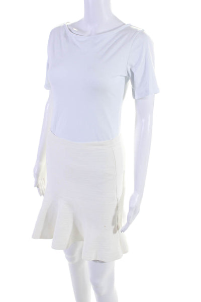 Ohne Titel Womens Solid White Mini A-line Skirt Size M