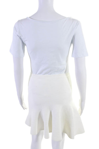 Ohne Titel Womens Solid White Mini A-line Skirt Size M