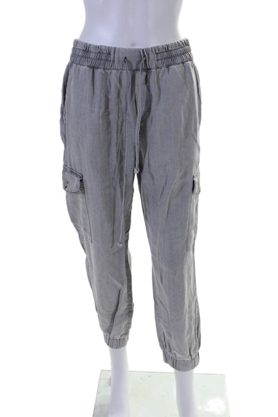 Dress Forum Women's Drawstring Waist Tapered Leg Cargo Jogger Pants Gray Size M