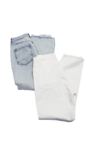 Zara Women's High Waist Five Pockets Straight Leg Denim Pants White Size 8 Lot 2