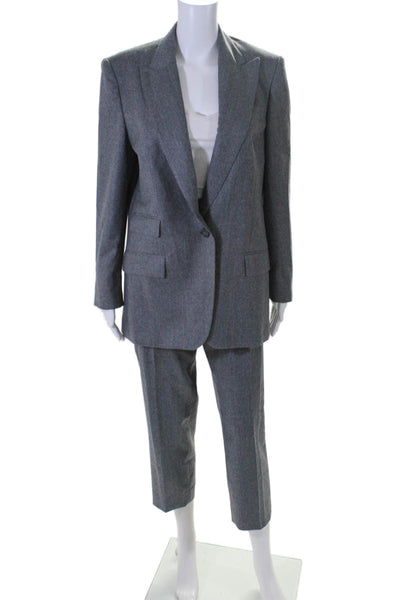 Stella McCartney Womens 2 Piece Single Breasted Pants Suit Gray Size 42 44