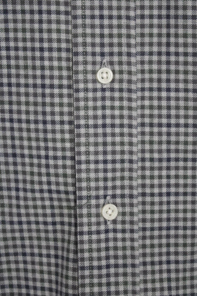 Gitman Mens Gray Plaid Collar Long Sleeve Button Down Shirt Size L