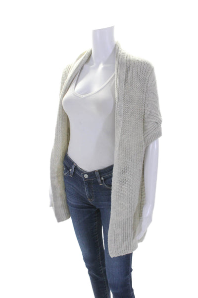 Duffy Womens Sleeveless Open Front Thick Knit Sweater Vest Beige XS