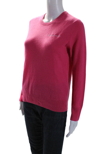 Naadam Womens Cashmere Long Sleeves Crew Neck Pullover Sweater Pink Size Small