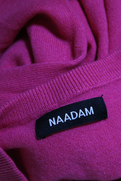 Naadam Womens Cashmere Long Sleeves Crew Neck Pullover Sweater Pink Size Small