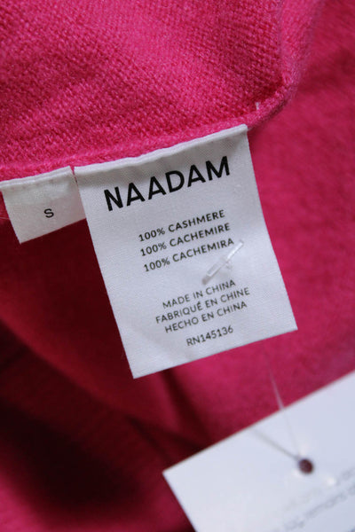 Naadam Womens Cashmere Long Sleeves Crew Neck Pullover Sweater Pink Size Small