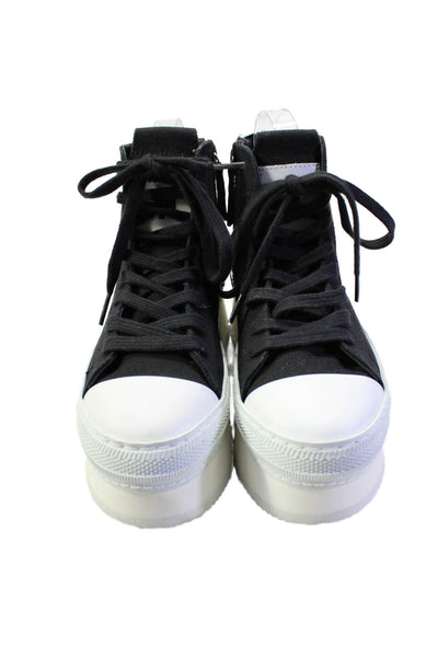 Cinzia Araia Womens Round Toe Lace Up High Top Platform Sneakers Black Size 36 6