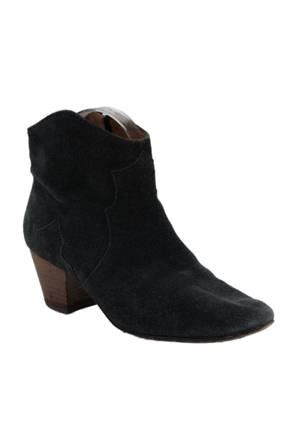 Etoile Isabel Marant Womens Suede Zip Up Ankle Boots Ash Black Size 37 7