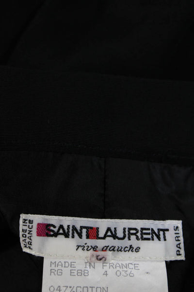 Saint Laurent Womens Side Zip Back Pocket Straight Skirt Black Size Small