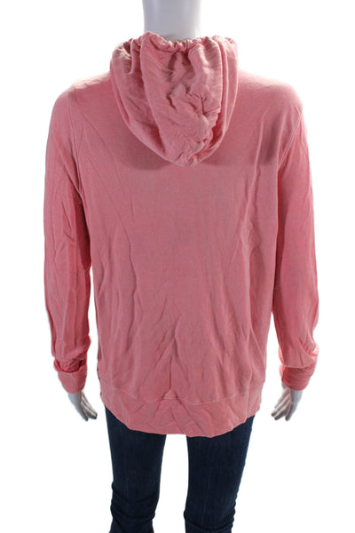 Sundry Womens Two Pocket Long Sleeve Zip Up Drawstring Hoodie Pink Size 2