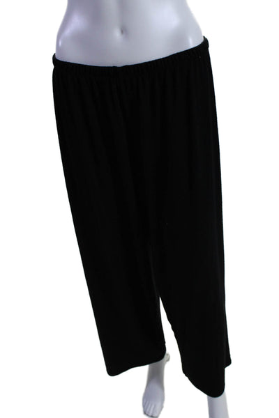 Vince Womens Solid Black High Waisted Pull On Wide Leg Pants Size L