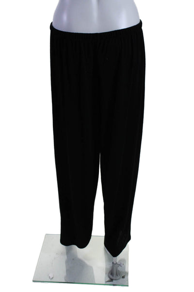 Vince Womens Solid Black High Waisted Pull On Wide Leg Pants Size L