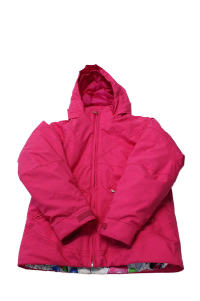 Spyder Girls Full Zip Hooded Reversible Puffer Coat Pink Size 8