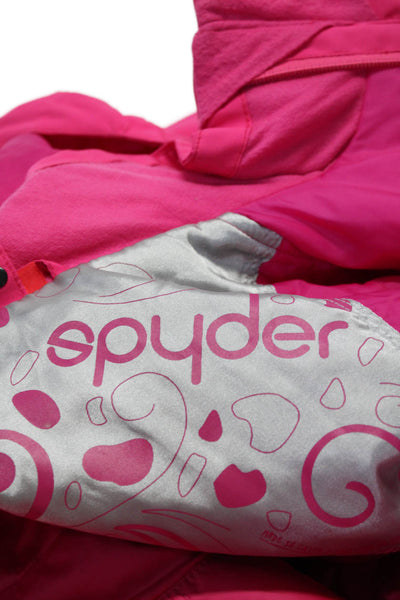 Spyder Girls Full Zip Hooded Reversible Puffer Coat Pink Size 8
