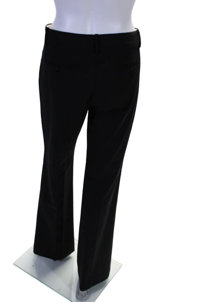 Theory Women's Hook Closure Flat Front Wide Leg Dress Pants Black Size 8