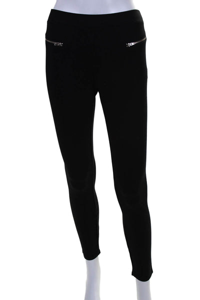 Catherine Catherine Malandrino Womens High Rise Zip Trim Leggings Black Size S