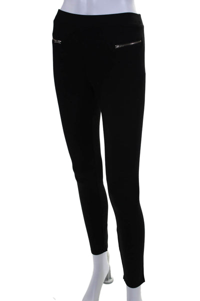 Catherine Catherine Malandrino Womens High Rise Zip Trim Leggings Black Size S