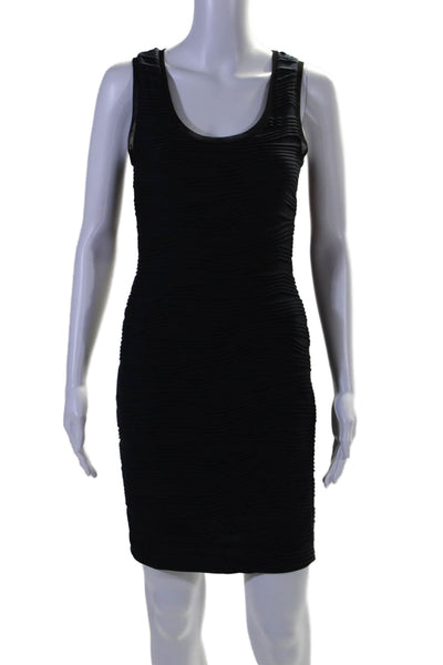 Rachel Rachel Roy Womens Ribbed Round Neck Sleeveless Zip Dress Navy Size S