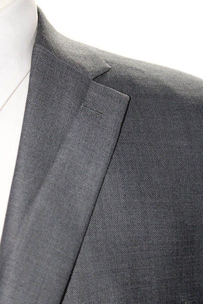 Lauren Ralph Lauren Mens Two Button Blazer Jacket Gray Wool Size 46 Long