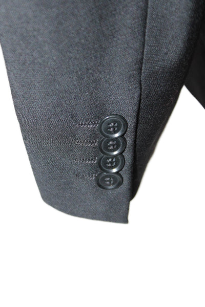 Pal Zileri Mens Three Button Long Sleeves Blazer Jacket Black Wool Size 56 Long