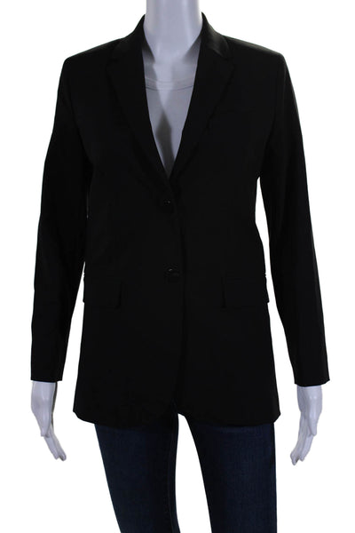 Theory Womens Wool Single Breasted Blazer Jacket Black Size 0