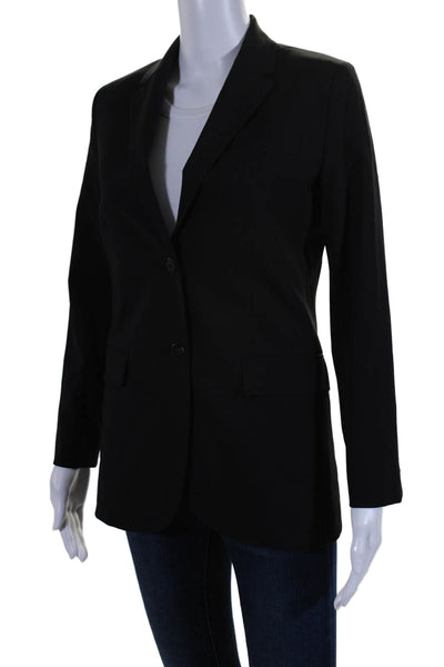 Theory Womens Wool Single Breasted Blazer Jacket Black Size 0