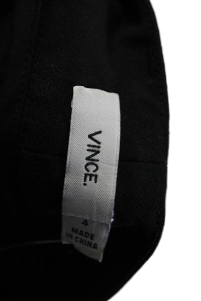 Vince Womens Flat Front Tapered Leg Pleated Dress Pants Black Size 4 US