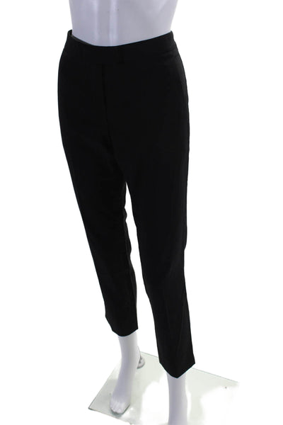 Theory Womens Flat Front Tapered Leg Dress Pants Black Size Small