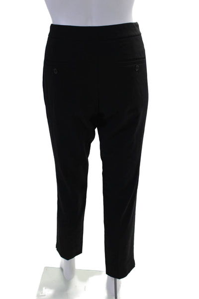 Theory Womens Flat Front Tapered Leg Dress Pants Black Size Small